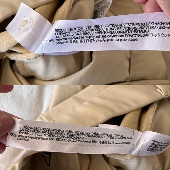 NWOT ZARA Ecru Wide Leg High Waist Vegan Leather Trouser Pant M - Picture 13 of 16